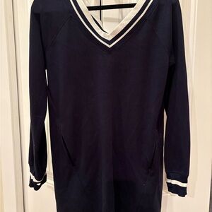 Women’s Navy V-Neck Sweater Dress
